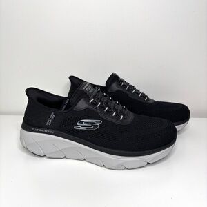 New Skechers Slip Ins Sneakers Men Sz 9.5W Hands Free D’Lux Walker 2.0 Black